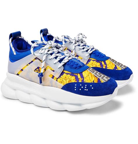 Versace Chain Reaction Sneakers in Blue for Men 